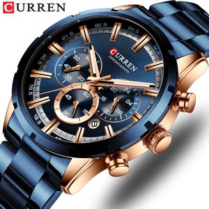CURREN-남성 시계, 최고 브랜드 럭셔리 스포츠 쿼츠, 남성 시계, 풀 스틸 방수 크로노 그래프 손목 시계, 남성 시계
