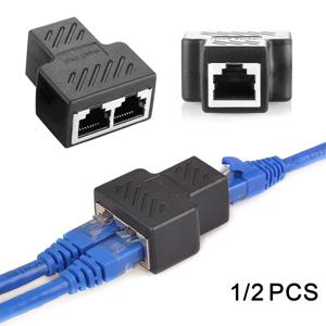 1 ~ 2 가지 방법 RJ45 이더넷 LAN 네트워크 분배기 이중 어댑터 포트 커플러 커넥터 확장 어댑터 플러그 커넥터 어댑터