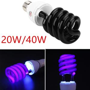 E27 40W 블랙라이트 전구 램프 UV 자외선 형광등 220V 보라색 빛 낮은 밝은 에너지 살균 램프 조명