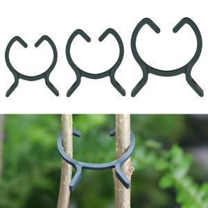 100PCS 식물 정원 클립 2 가지 크기 심기 지원 그리퍼 꽃 덩굴과 야채 레버 루프 클램프 지주 줄기에 적합