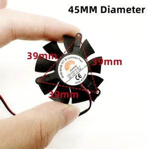 고품질 매우 조용한 45MM 직경 VGA 팬 팬 블레이드 39mm 구멍 간격 12V 0.16A 2pin