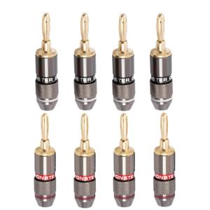 8Pcs 4mm 바나나 플러그 24K 골드 도금 순수 몬스터 구리 스피커 어댑터 나사 플러그 오디오 커넥터