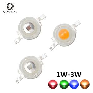 10pcs 1W 3W 높은 전원 LED 발광 다이오드 LED 칩 SMD 따뜻한 흰색 빨간색 녹색 파란색 노란색 스포트라이트 통 램프 전구