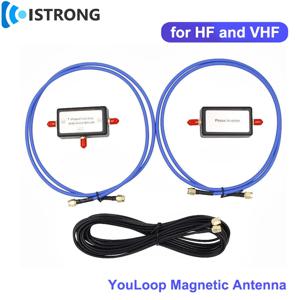 YouLoop 휴대용 수동 자기 루프 안테나, HF VHF 6m 케이블 RG174 SMA 수-수 발룬 위상 인버터용