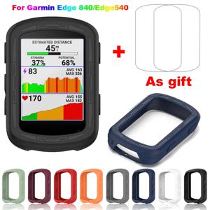 Garmin Edge 840용 2-in-1 보호 케이스 + 강화 유리 필름, 자전거용 실리콘 케이스 (Garmin Edge 540 호환)
