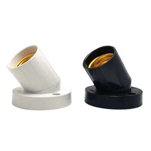 1pcs 회전식 직선 비스듬한 E27 램프 홀더 10A 플랫 스크류 Led 조명 전구 헤드베이스 230V 블랙 화이트