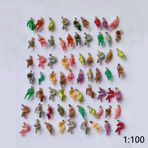 100Pcs 미니어처 풀 장착 사람들 모델 스케일 1:100-1:200 앉아 그림 HO 기차 철도 장면 레이아웃 재료 디오라마 키트