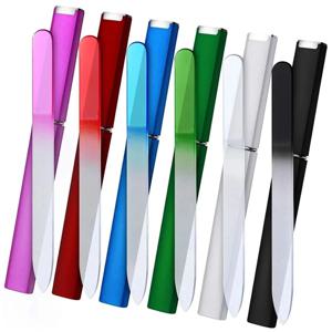 1pcs 전문 다채로운 유리 네일 파일 스트립 양면 투명 그라디언트 크리스탈 세련된 DIY 매니큐어 도구 용품