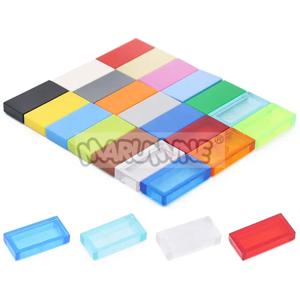 Marumine 200PCS 1x2 타일 빌딩 블록 대량 액세서리 3069 MOC 벽돌 바닥 부품 DIY 하우스 도시 거리 기본 보드 플레이트