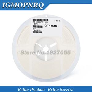 5000pcs 0603 SMD 1/8W 0ohm ~ 10Mohm 칩 저항기 0 10R 100R 220R 330R 470R 1K 4.7K 10K 47K 100K 0 10 100 330 470ohm 5%
