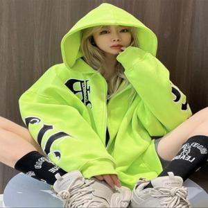 슬리밍 효과 루즈핏 큰 사이즈 300파운드(약 136kg) 슬림 아메리칸 스타일 후드티 커플룩 남성용 긴팔 지퍼 가디건 코트