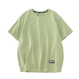 WAVLATII 여성 새 코튼 티셔츠 여성 210 GSM 퍼플 솔리드 패션 캐주얼 오버 사이즈 반소매 티셔츠 여름용 탑 WT2470
