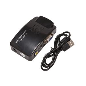 AV to VGA 어댑터 RCA VGA 컨버터, PC RCA 컴포지트 S-비디오 AV 입력 to PC VGA LCD 출력 컨버터 스위치 박스