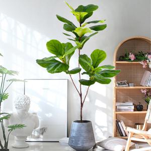 77-135cm (53.1in) 야외 안뜰 정원 발코니 실내 가정 및 사무실 장식을위한 인공 바이올린 잎 Ficus 무화과 식물