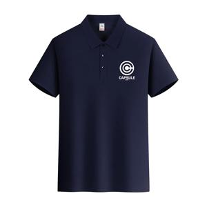Capsule Corp 로고 남성 폴로 티셔츠 빈티지 캐주얼 탑 패션 통기성 느슨한 Crewneck 남성복 편안한 티셔츠