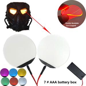 DIY 라운드 유연한 구부릴 수있는 Led 눈 키트 할로윈 헬멧 마스크 코스프레 아이 라이트 액세서리 자른 7 수 있습니다 #   AAA 배터리 상자