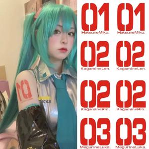 카와이 만화 애니메이션 소녀 하츠네 미쿠 문신 붙여 넣기 COS 스티커 디지털 레드 01 02 03 애니메이션 맞춤형 방수 팔 선물