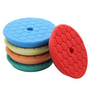 5Pcs 5 인치 Hex-LogiK 연마 스폰지 왁스 스폰지 자동차 연마 패드, 편심 연마 기계/샌딩 기계용 폼 세트