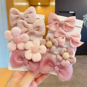 10pcs 헤어 액세서리 소녀 Scrunchies 미적 Lacos De Cabelo Infantil 밴드 Kids Bandeaux Elastiquec Headbands Bandes Cute
