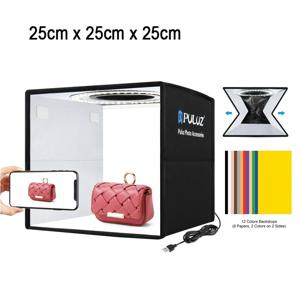 PULUZ 25cm 접이식 휴대용 고휘도 97 CRI 링 LED 조명 사진 촬영 스튜디오 텐트 박스 (12가지 색상 배경 포함)