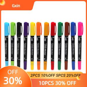 Gxin G-107 12PCS 컬러 영구 마커. 아트 펜.듀얼 팁.방수.실용적인 펜.산업 학교 및 가정에 적합합니다.색상