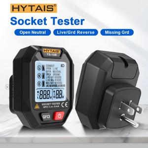 HYTAIS 디지털 소켓 테스터 배터리 전원 스마트 감지기 대형 백라이트 EU 미국 영국 플러그 접지 라이브 제로 라인 극성 위상 확인