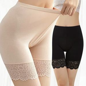 40KG-100KG 여성 플러스 빅 사이즈 안전 바지 레이스 팬티가있는 부드럽고 편안한 모달 소재 반바지