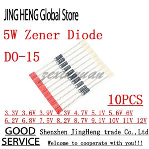10 개/몫 5W 제너 다이오드 CASE17 3.3V 3.6V 3.9V 4.3V 4.7V 5.1V 5.6V 6V 6.2V 6.8V 7.5V 8.2V 8.7V 9.1V 10V 11V 12V 1N5333B~1N5349B