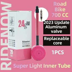 Ridenow 1Pcs 2024 알루미늄 밸브 자전거 내부 튜브 슈퍼 라이트 700C 도로 자전거 TPU 타이어 65 85mm 길이 FV 슈퍼 라이트 튜브