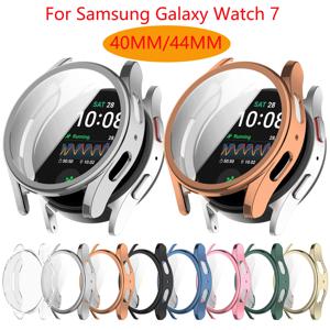 삼성 갤럭시 워치 7 40mm 44mm 소프트 TPU 스크린 프로텍터 갤럭시 워치 6/5/4 40/44mm 액세서리용 풀 커버 보호 케이스