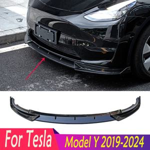 ABS 프론트 범퍼 립 스플리터 디퓨저 바디 키트, 테슬라 모델 Y 2019-2024 카본 룩, 매트 블랙, 글로스 블랙, 핫 세일