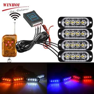 16 LED 무선 자동차 경고등 자동 LED 스트로브 라이트 황색 경고 점멸 램프 12/24V 트레일러 트럭용 안전 신호등