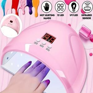 USB 네일 광선 치료기 네일 램프 12개의 UV LED 라이트 경화 36W 네일 폴리시 젤 적외선 센서 네일 아트 기기