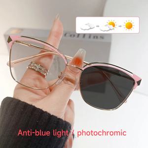 새로운 패션 Photochromic 안티 블루 라이트 안경 여성 고양이 눈 Lentes Oculos 여성 컴퓨터 안경