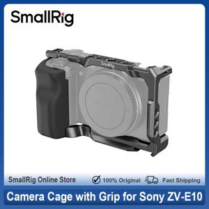 실리콘 손잡이가 있는 Smallrig 카메라 케이지 내장 나사 구멍 Sony ZV-E10용 콜드 슈 퀵 릴리스 플레이트 케이지