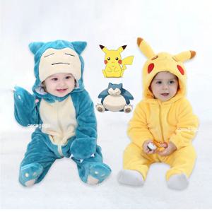 포켓몬 의상 0-5 Y Baby Snorlax Romper 애니메이션 코스프레 Kigurumi 귀여운 파자마 소년 소녀 Onesie 할로윈 옷