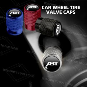 ABT 로고 용 4pcs/1set A3 A4 A5 Q3 Q5 TT RS 골프 폴로 Passat Touareg 자동차 밸브 캡 휠 타이어 에어 타이어 스템 보호 커버