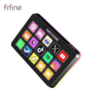 15개의 매크로 키가 포함된 FIFINE 스트림 컨트롤러, 앱 소프트웨어 OBS/Twitch/YouTube의 트리거 액션이 포함된 스트리밍 데크, Mac&PC-D6용