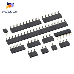단일 행 90 도 구부러진 암 헤더 소켓, 피치 2.54mm, 1*2P, 3P, 4P, 5P, 6P, 7P, 8P, 9P, 10P, 20P, 40 핀 커넥터, 10 개