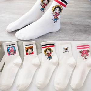 원피스 새로운 애니메이션 양말 만화 Luffy Kawaii Chopper 봄 가을 코튼 짧은 양말 Accessorie 남성 여성 어린이 선물