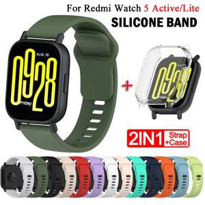 Redmi Watch 5 Active/Lite 스트랩 용 스트랩 + 케이스 Redmi Watch 5 Lite 용 스마트 보호 커버 소프트 TPU 화면 보호기 케이스