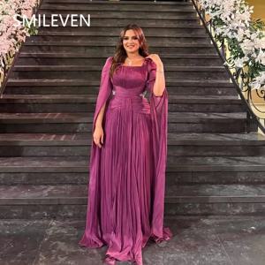 Smileven 보라색 a 라인 겸손한 댄스 파티 드레스 사우디 아라비아 정장 이브닝 가운 우아한 럭셔리 공식 행사 드레스 맞춤형 2025