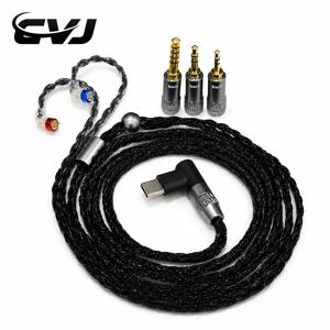 CVJ K24 24 코어 실버 도금 이어폰 업그레이드 케이블 2.5mm/3.5mm/4.4mm 플러그 옵션 QDC//MMCX/0.78mm 2Pin KZ FIIO MOONDROP용