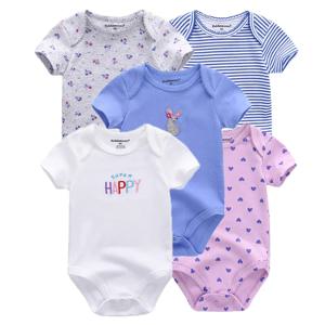 만화 5 조각 여름 아기 소년 소녀 바디 슈트 100% 코튼 부드러운 신생아 Onesies 짧은 소매 유아 의류