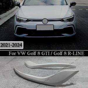 100% 신형 프론트 범퍼 업그레이드 CS 팽 스타일 스포일러 나이프 (폭스바겐 골프 MK8 8 GTI R-LINE 2021-2024용) 안개등 사이드 스포일러 바디 키트