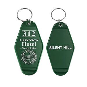 Silent Hill 2 키 체인 레이크 뷰 호텔 312 열쇠 고리 공포 게임 키 태그 빈티지 모텔 룸 카드 펜던트