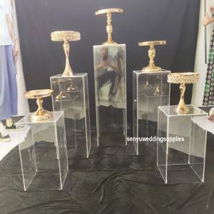 5 개/대) 투명 아크릴 아크릴 받침대 기둥 주각 세트 아크릴 케이크 스탠드 디저트 테이블 파티 이벤트 2567