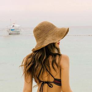 비치 모자 여성 선 스크린 모자 간단한 여성 파나마 밀짚 모자 여성을위한 여름 태양 모자 레이디 접는 여행 모자 10cm 브림 플로피