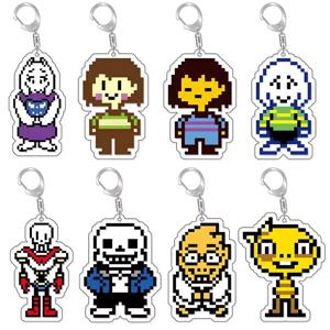 Juego Undertale Pixel llavero 코스프레 Sans Flowey 파피루스 Asriel colgante coche llavero bolsa accesorios dibujos animados regalo