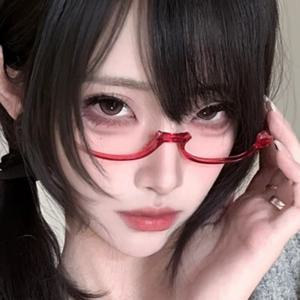 애니메이션 캐릭터 Kamishiro Rize 코스프레 빨간 안경 Akemi Homura 역할 놀이 렌즈 액세서리가없는 하프 프레임 안경 안경